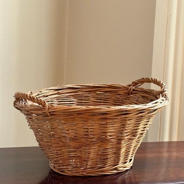 Small Mid-20th Century Rustic Farmhouse Basket For Sale - Image 9 of 11