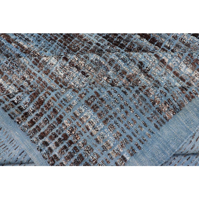 Hi-Low Textured Rug by Keivan Woven Arts, Blue & Charcoal 10'3 X 13'8 For Sale - Image 16 of 16