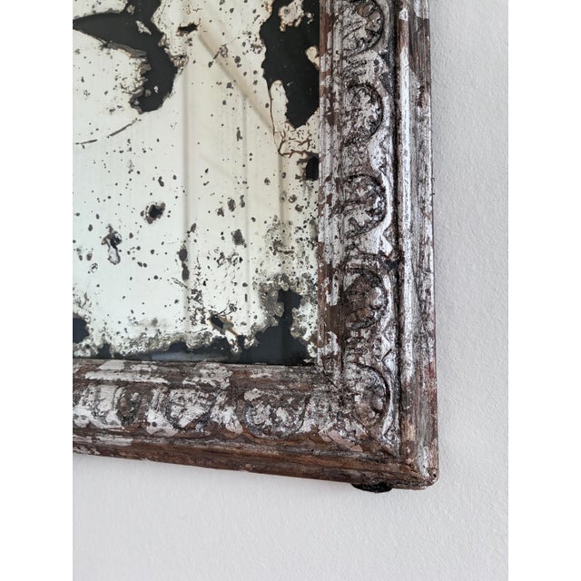 Late 19th Century Antique French Louis Philippe Silvered Giltwood Mirror – Late 19th Century For Sale - Image 5 of 10