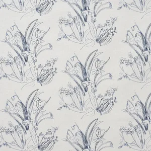 Blueprint Cobalt Print on Cotton/Linen Blend Fabric