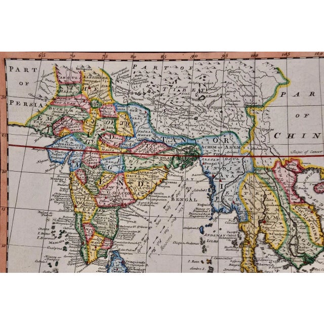 The East Indies: An Original 18th Century Hand-Colored Map by E. Bowen, 1744 For Sale In San Francisco - Image 6 of 7