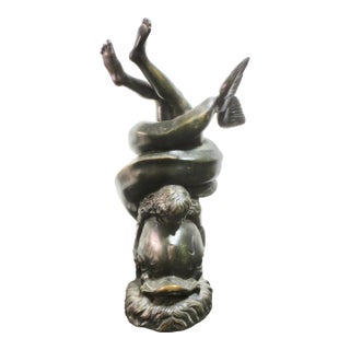 Grand Tour Bronze of Winged Eros on Dolphin For Sale