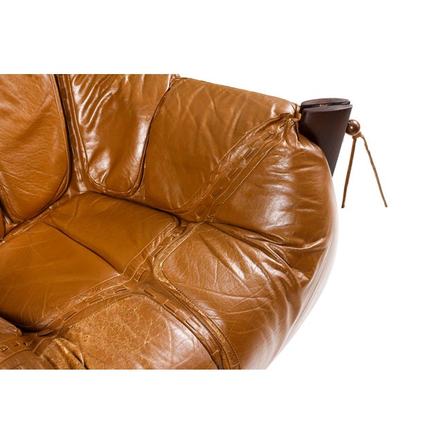 Mid Century Brazilian Modernist Lounge Chair — Percival Lafer — Model Mp-211 — Brown Leather + Rosewood For Sale - Image 10 of 11