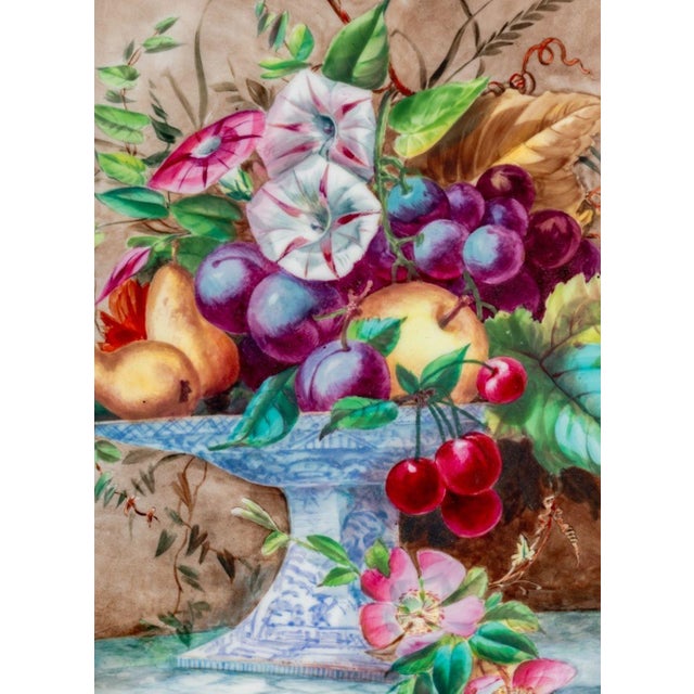 Herbert Cooper Floral Painted Porcelain Plaques, 2 For Sale In New York - Image 6 of 9