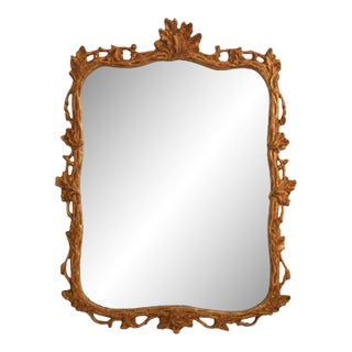 Italian Gold Giltwood Ornate Frame Mirror For Sale