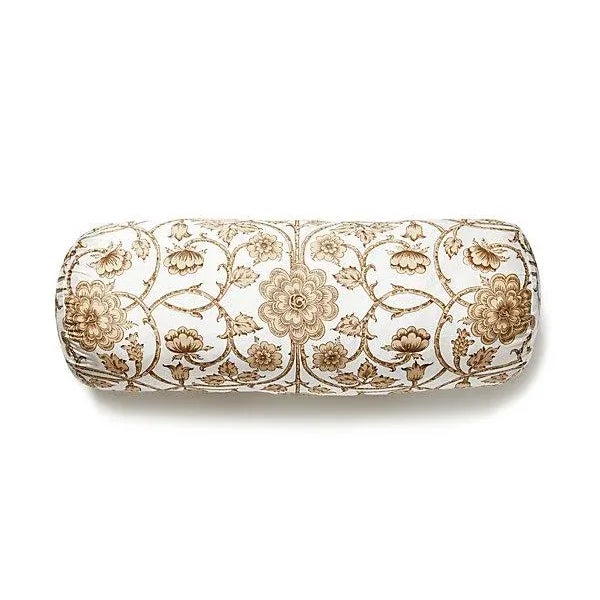 Traditional The House of Scalamandré Ornamental Gate Bolster Pillow, Travertine For Sale - Image 3 of 3
