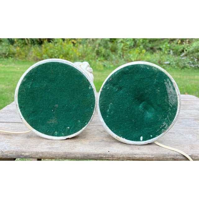 Mid 20th Century Large Vintage Ceramic Putti Cherub Lamps Set of 2 For Sale - Image 16 of 16