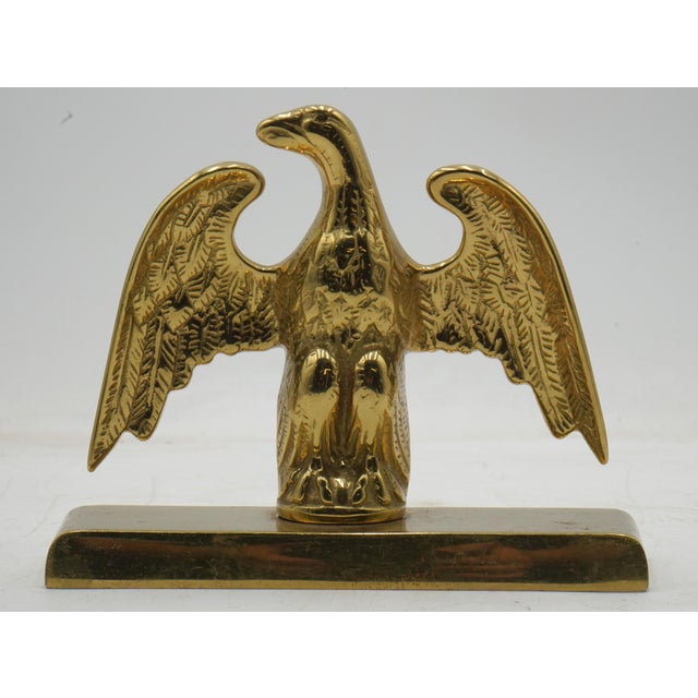 Brass Pair of Virginia Metalcrafters Brass Federal Eagle Bookends For Sale - Image 8 of 10
