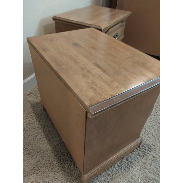 Mid-Century Bedroom Set: Pair (2) Tall Dressers Chest of Drawers and Pair (2) End Tables For Sale - Image 17 of 17