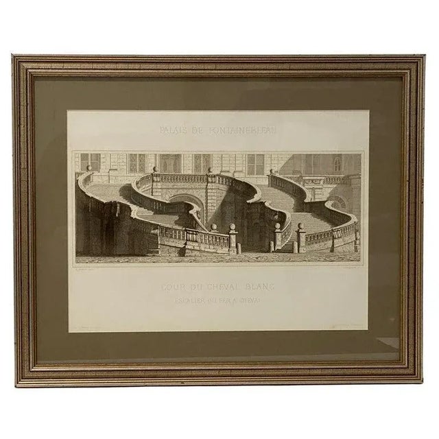 1920s French Gravure Print "Palais De Fontainbleu" For Sale - Image 11 of 11