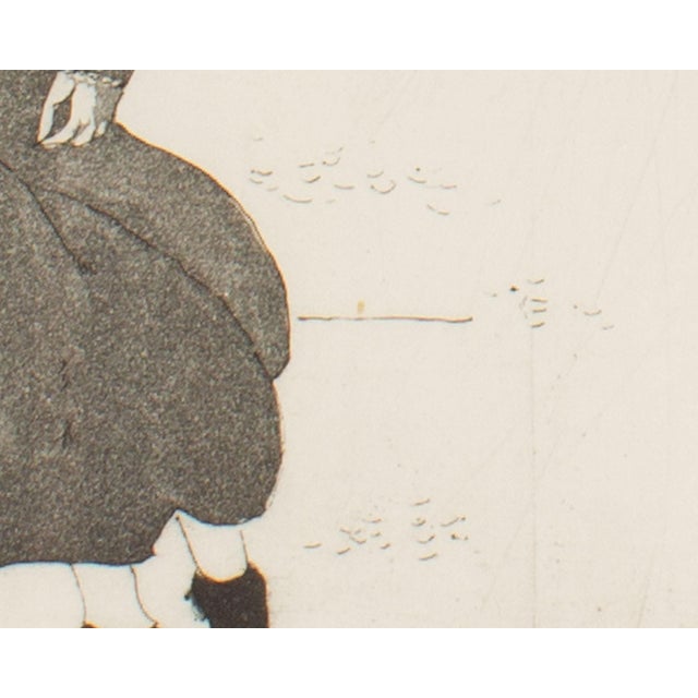 Black 1970 Etching of a Seated Woman Benjamin Levy For Sale - Image 8 of 8