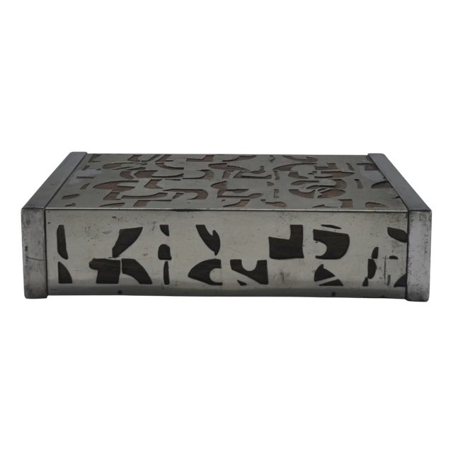 Wooden and Perforated Metal Box, Italy, 1970s For Sale