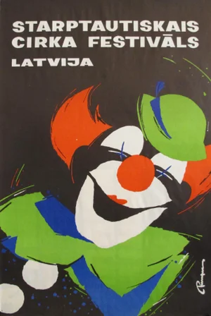 Original 1980s Latvian Circus Poster, 'Starptautiskais Cirka Festivals Latvija'