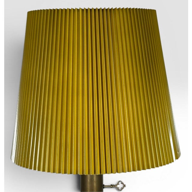 Industrial Antique Victorian Converted Brass Column Lamp on Wood Base With 1786 Plaque For Sale - Image 3 of 17
