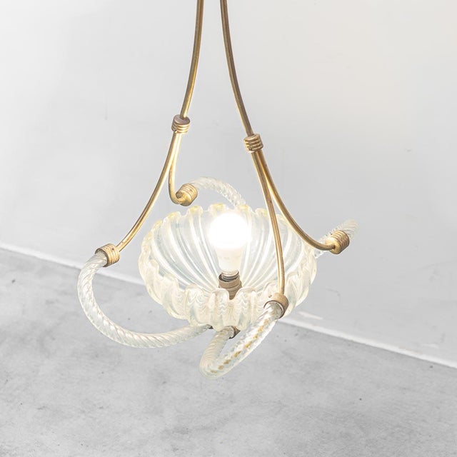Vintage Pendant Lamp by Barovier & Toso, 1940s For Sale - Image 11 of 12