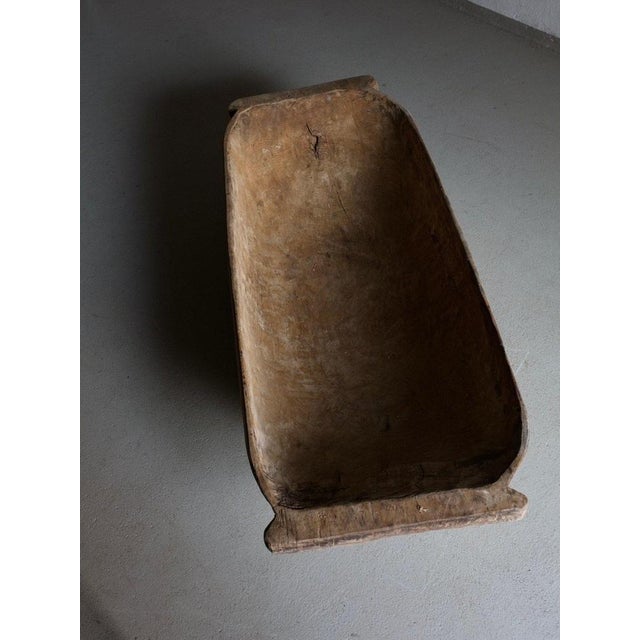 Large Wabi Sabi Carved Wood Bowl For Sale - Image 6 of 8