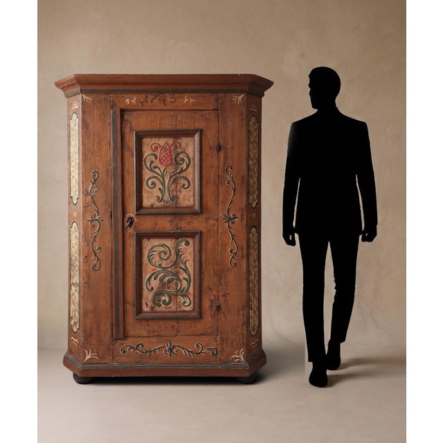 1743 Alpine Floral Painted Cupboard For Sale - Image 16 of 18