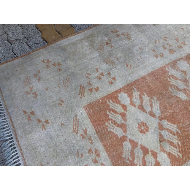 Vintage Faded Turkish Home Living Rug For Sale - Image 9 of 11