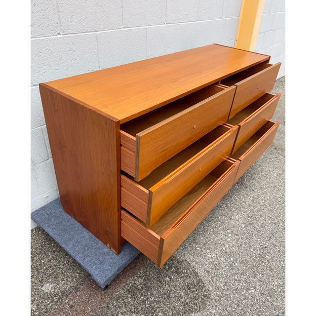 Mid-Century Modern Vintage Made in Denmark 6 Drawer Dresser For Sale - Image 3 of 12