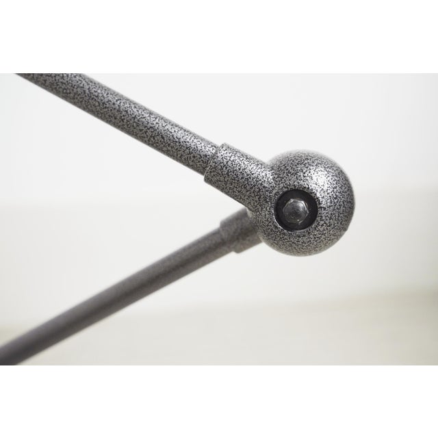 Two Arm Wall Lamp Industrial Adjustable Sconce Hammered Metallic Grey Silver Finish by Jielde, 2010s For Sale - Image 10 of 18