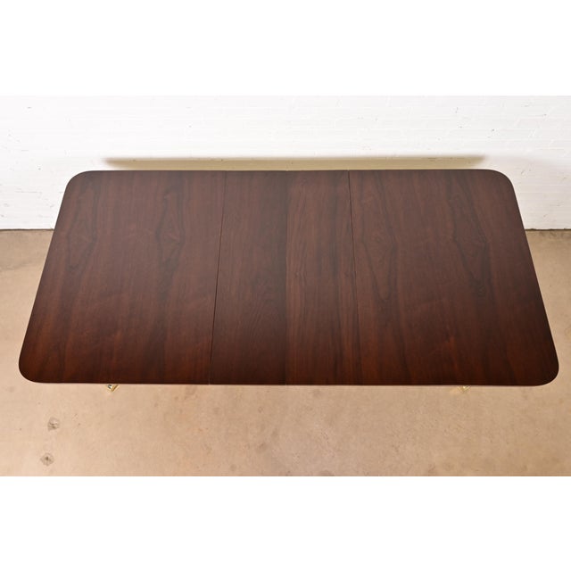 Mid 20th Century Baker Furniture Style Georgian Mahogany Double Pedestal Extension Dining Table, Newly Refinished For Sale - Image 5 of 11