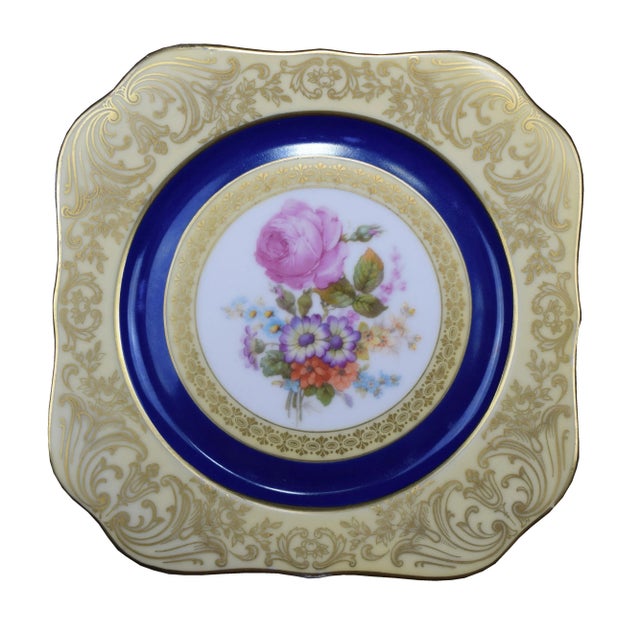 Antique Bavarian Floral Porcelain Dessert Plates Circa 1900- Set of 4 For Sale - Image 4 of 7