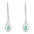 14k Gold Modern Emerald and Halo Diamonds Drop & Dangle Earrings- A Pair For Sale