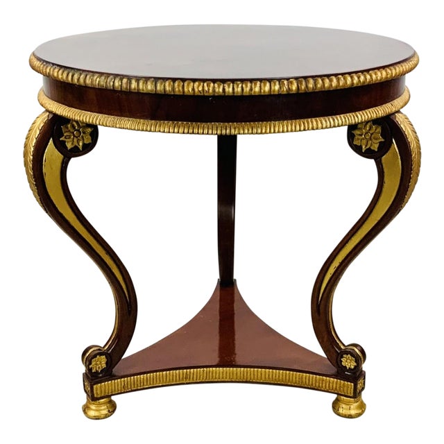 Vintage Regency Style Mahogany and Gilt Occasional Table For Sale