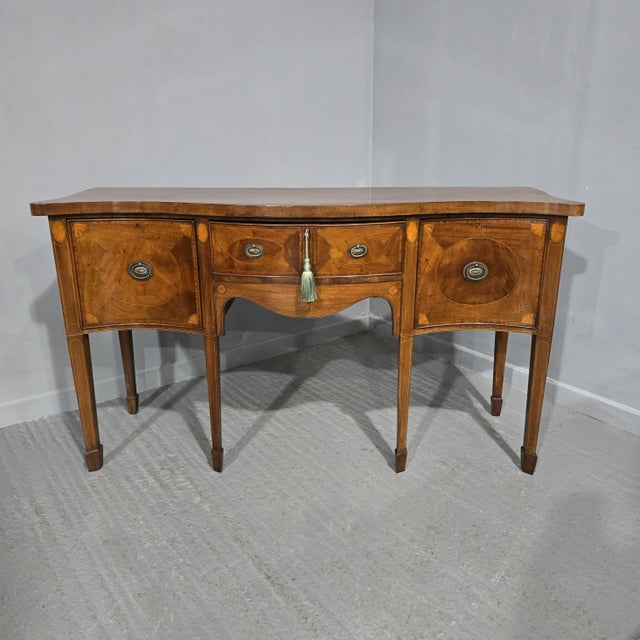 Antique Edwardian Inlaid Mahogany Sideboard, 1900 For Sale - Image 9 of 9