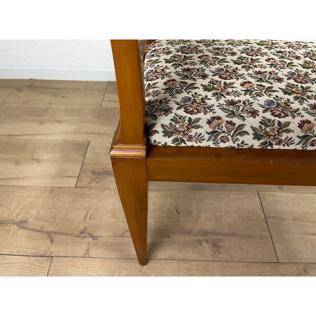 Wood Italian Wooden and Fabric Bench with Pin Legs, 1950s For Sale - Image 7 of 9