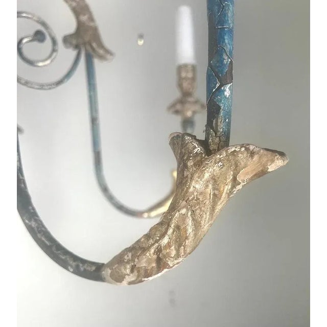 Wood Timothy Corrigan Baroque Chandelier, Silver Leaf & Wood, Usa For Sale - Image 7 of 12