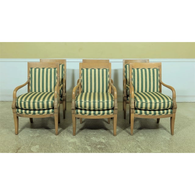 Set of 6 Neoclassical Dolphin Arm Chairs For Sale - Image 12 of 12