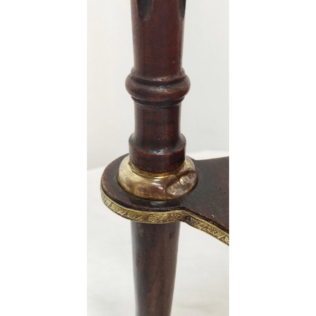 Wood, Brass and Marble Side Table, France, 1940s For Sale - Image 9 of 16