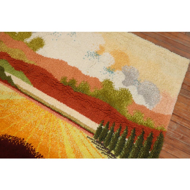 Early 21st Century Swedish Rya Landscape Scenery Rug - 4'9" x 7'11" For Sale - Image 14 of 18