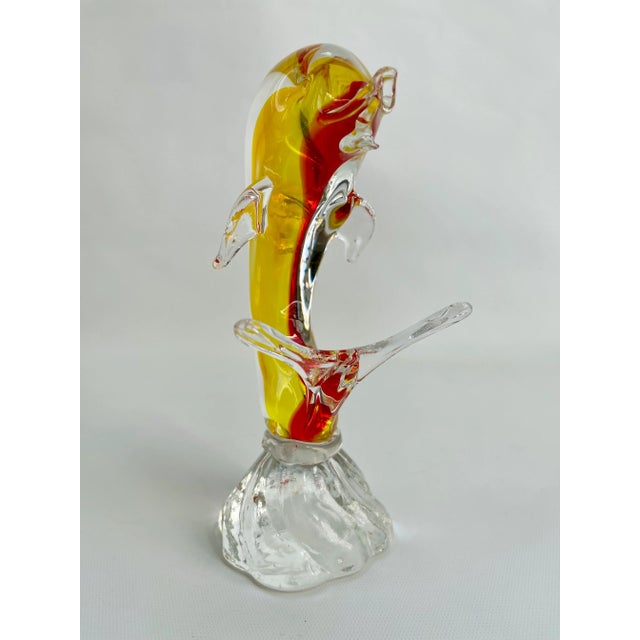 Murano 1960s Mid- Century Murano Art Glass Dolphin Fish Sculpture For Sale - Image 4 of 8