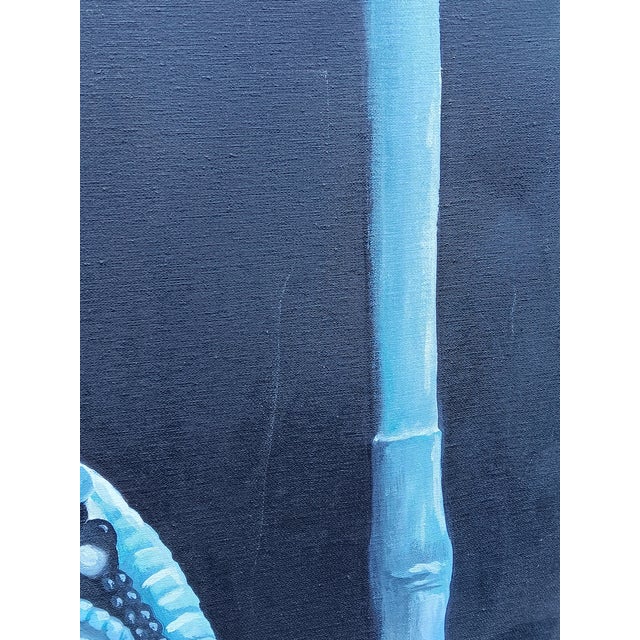 1990s Vintage African Tribal Woman Portrait Realism Painting Framed and Signed by Artist For Sale - Image 5 of 12