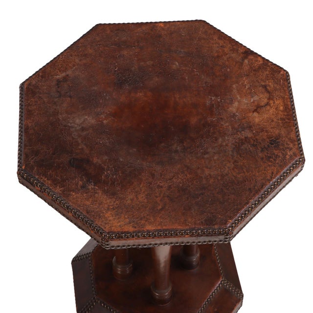 French A French Leather-Clad End Table, C. 1935. For Sale - Image 3 of 6