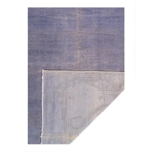 Modern Pasargad DC Light Blue Hand Knotted Vintage Overdyed Rug For Sale - Image 3 of 3