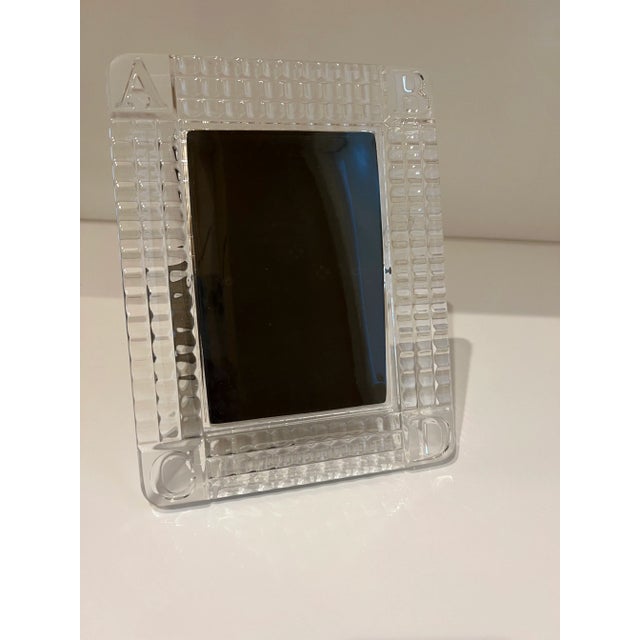 Waterford Crystal alphabet block photo frame fits 4”x6” photo. Made in the 1990s.