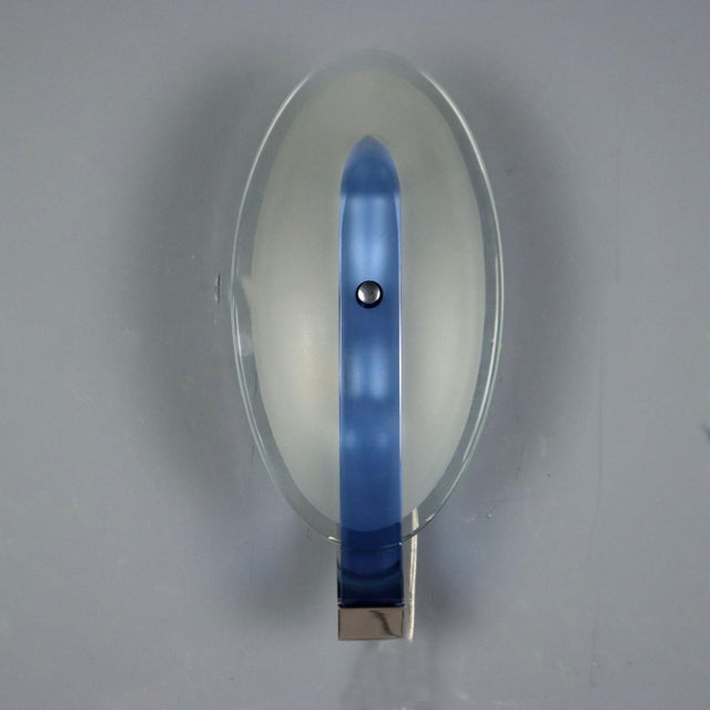 Vintage Glass and Metal Wall Lamp, 1960s For Sale - Image 4 of 7