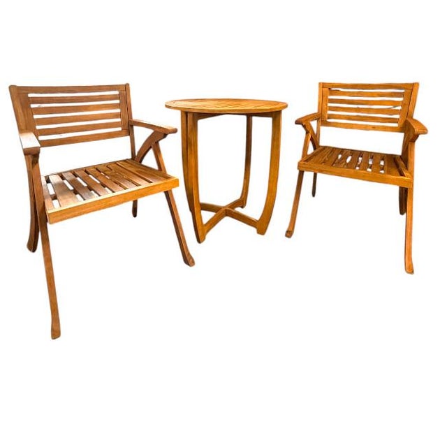 Mid-Century Modern Teak Outdoor Set With Cushions For Sale - Image 3 of 12