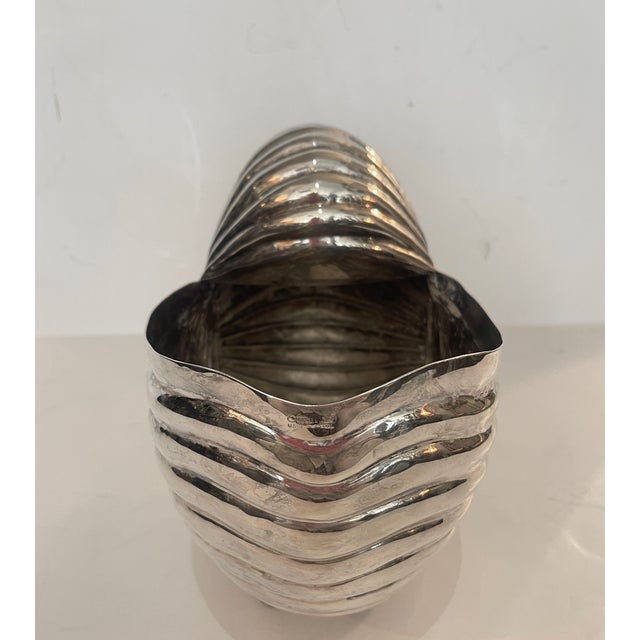 Vintage Large Silver Plate Nautilus Champagne Bottle Cooler/Planter For Sale - Image 11 of 14