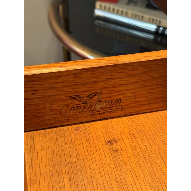 Wood A Mid Century Modern “Accord” Drop Leaf Desk by American of Martinsville, Circa 1960s For Sale - Image 7 of 12