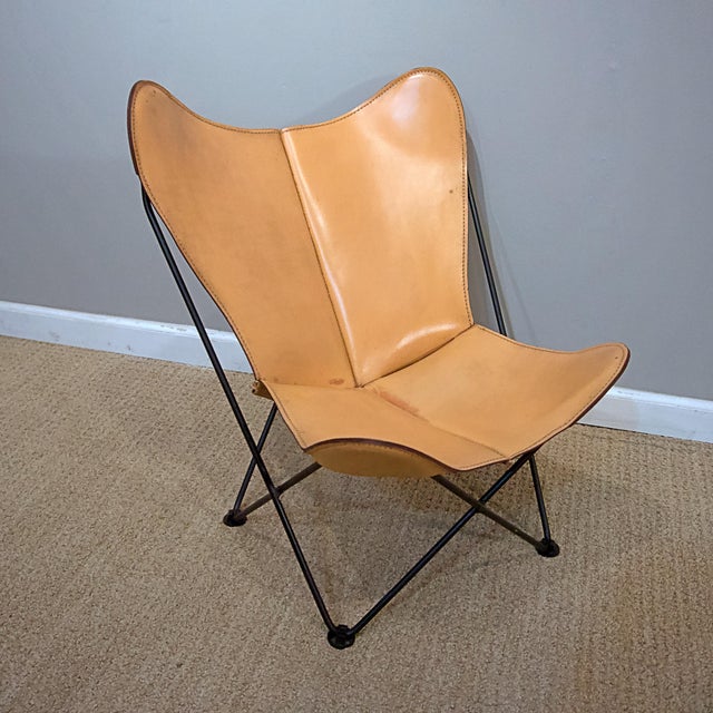 Mid 20th Century Vintage Mid Century Leather Butterfly Child Chairs - A Pair For Sale - Image 5 of 7