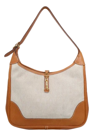 Hermès Toile Canvas & Natural Peau Porc Leather Trim II 31cm Bag, 1992.