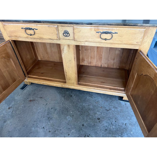 Chestnut 1990s Bausman & Company French Provincial Hand-Distressed Maple Buffet/Sideboard/Credenza For Sale - Image 8 of 12