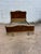 French Provincial Louis XV Mahogany and Parcel Painted Full Size Bed. Beautiful flame mahogany, with ornate carved painted...