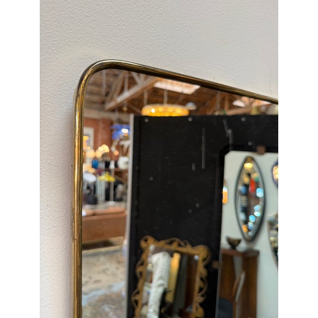 Rectangular Brass Framed Mirror, 1950s For Sale In Los Angeles - Image 6 of 9