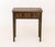Distressed Polychrome Paint-Decorated Side Table, the giltwood top with hand-painted foliate motif above olive green base...