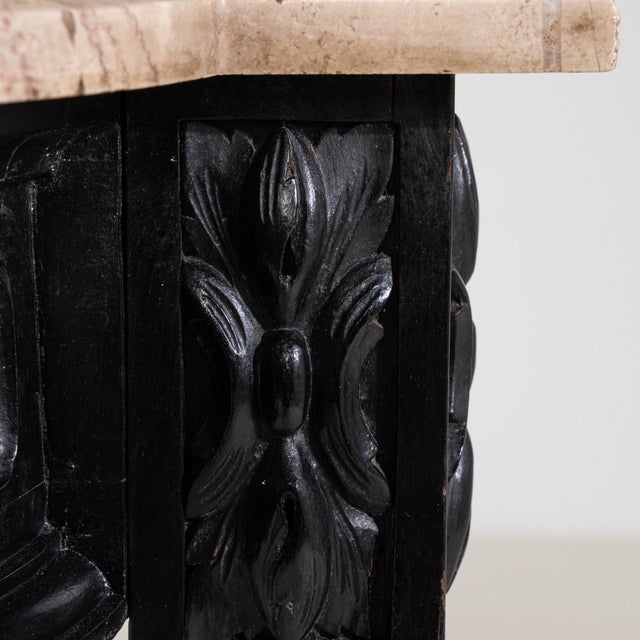 19th Century 19th Century France Napoleon III Black Wood Console Table For Sale - Image 5 of 11
